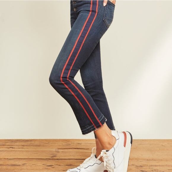 Veronica Beard Jeans NWOT Carolyn Baby Boot Jeans Side Stripe Size 25 Button Fly - Picture 2 of 10